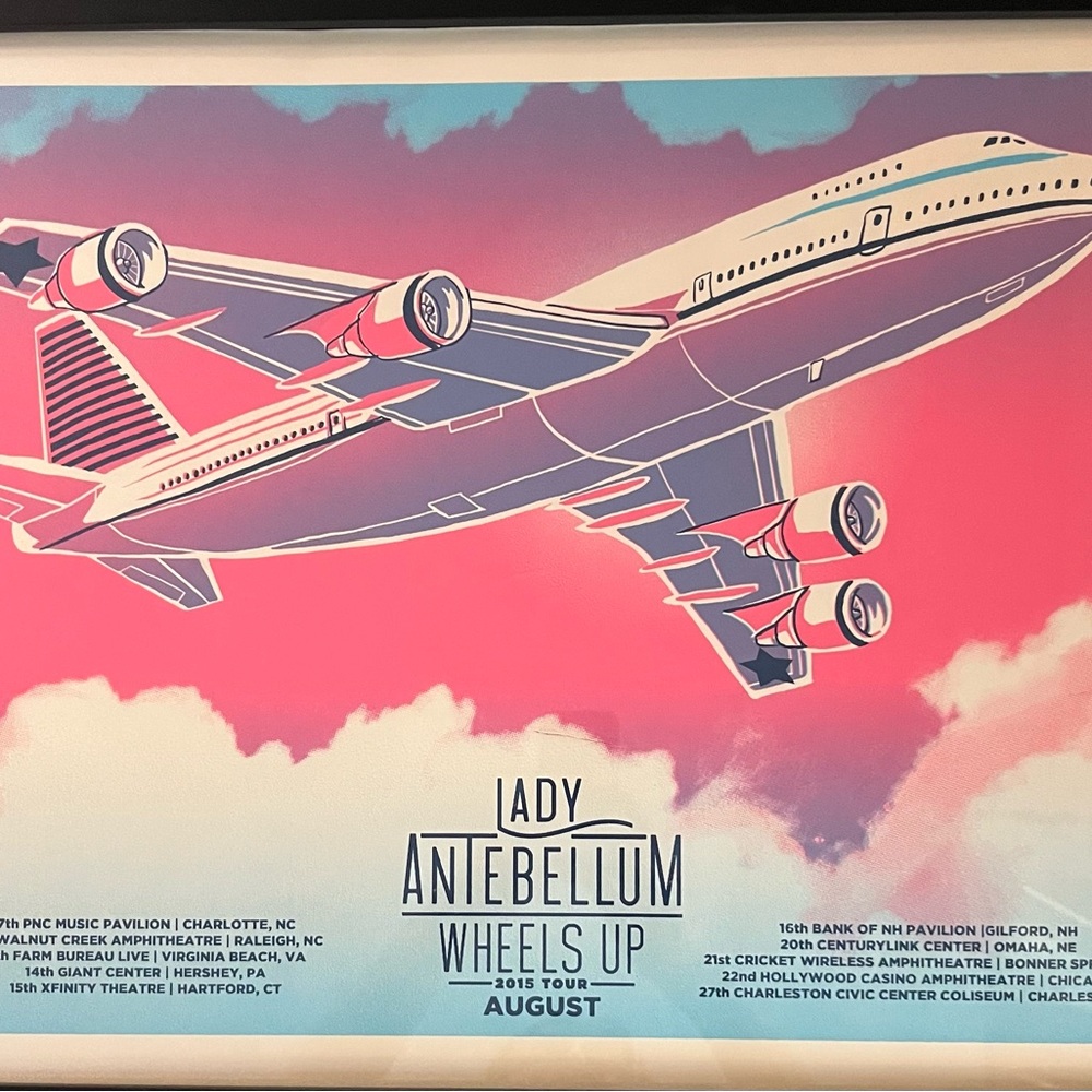 Lady Antebellum Wheels Up Tour Print. 2015. Now they are known as Lady A. Framed